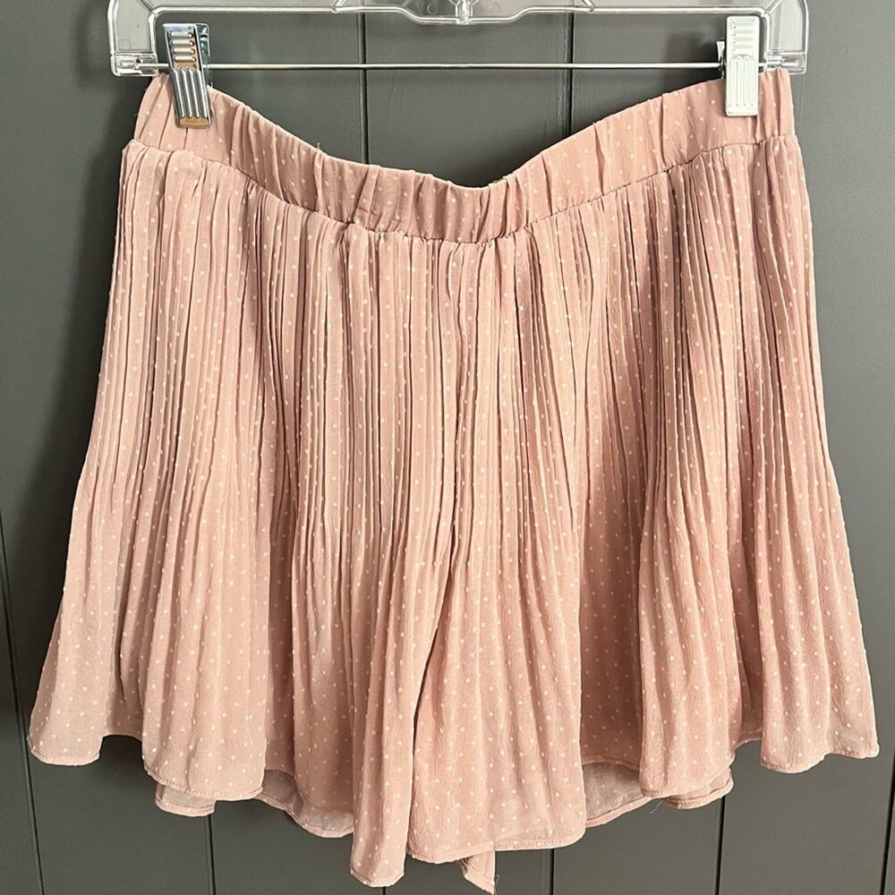 Entro Dusty Pink Beige Polka Dot Skort Large